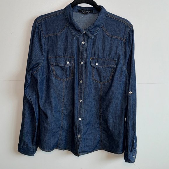NEW! Denim Style Western Shirt - Picture 1 of 8